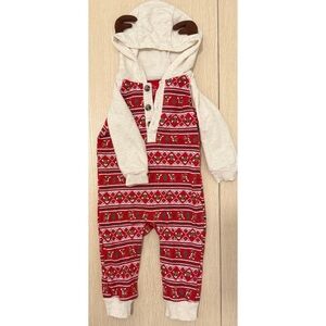 Rudolph The Raindeer Red and Cream Kids One Piece Bodysuit